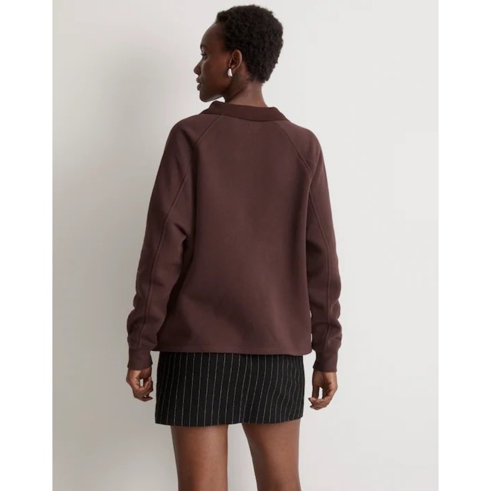 Madewell MWL Re-sourced Fleece Polo Sweatshirt  N0164‎ Womens Small NEW - Picture 3 of 10